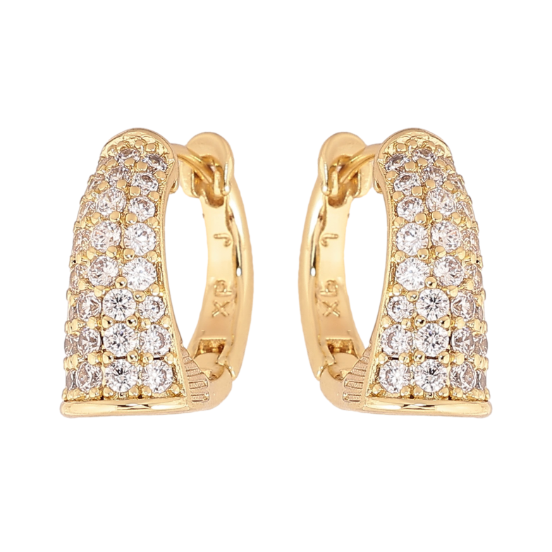 Сережки Xuping колір Позолота 14K колечка "Інкрустація кристалами" фото №9