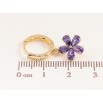 Сережки Xuping колір Позолота 14K підвіски на колечках "Бузкові кристальні квіточки" фото №2 Сережки Xuping колір Позолота 14K підвіски на колечках "Бузкові кристальні квіточки" фото №2