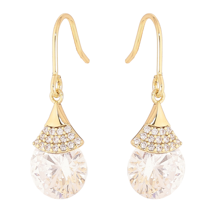 Серьги Xuping цвет Позолота 14K французский замок "Кристальные подвески" фото №2 Серьги Xuping цвет Позолота 14K французский замок "Кристальные подвески" фото №2