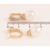 Серьги Xuping цвет Позолота 14K подвески на колечках "Жемчужные подвески с инкрустацией  кристаллами" 2 в 1 фото №2