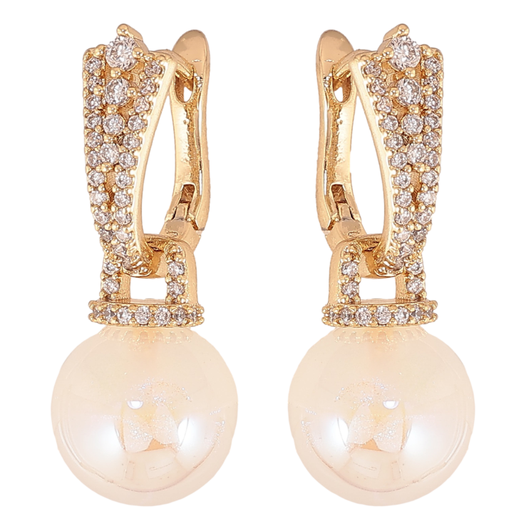 Серьги Xuping цвет Позолота 14K подвески на колечках "Жемчужные подвески с инкрустацией кристаллами" 2 в 1 фото №21 Серьги Xuping цвет Позолота 14K подвески на колечках "Жемчужные подвески с инкрустацией кристаллами" 2 в 1 фото №21