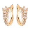 Серьги Xuping цвет Позолота 14K подвески на колечках "Жемчужные подвески с инкрустацией  кристаллами" 2 в 1 фото №3