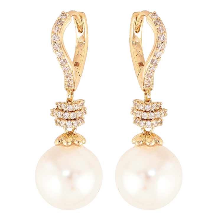 Серьги Xuping цвет Позолота 14K подвески на колечках "Жемчужные подвески" фото №19 Серьги Xuping цвет Позолота 14K подвески на колечках "Жемчужные подвески" фото №19
