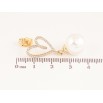 Серьги Xuping цвет Позолота 14K пусеты "Сердечки с жемчужными подвесками" фото №2 Серьги Xuping цвет Позолота 14K пусеты "Сердечки с жемчужными подвесками" фото №2