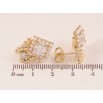 Сережки Xuping колір Позолота 14K пусети "Банти з ромбами" фото №2 Сережки Xuping колір Позолота 14K пусети "Банти з ромбами" фото №2