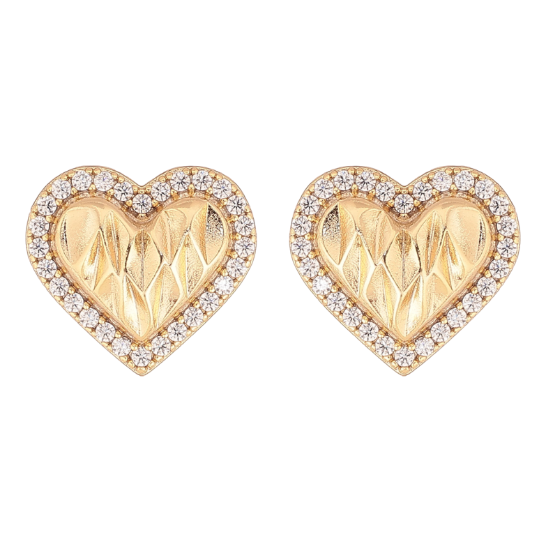 Сережки Xuping колір Позолота 14K пусети "Сердечка" фото №3