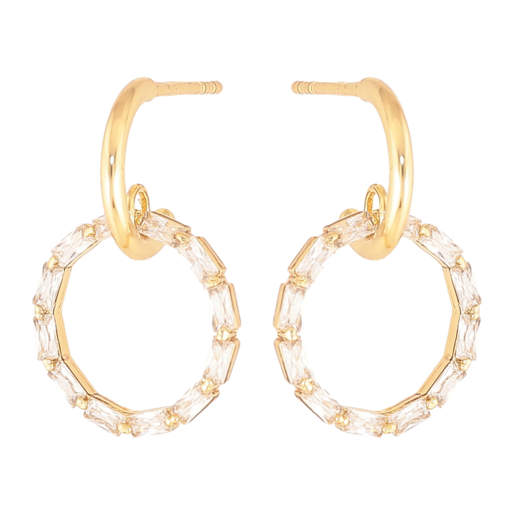 Сережки Xuping колір Позолота 14K пусети "Кристальні кільця" фото №25 Сережки Xuping колір Позолота 14K пусети "Кристальні кільця" фото №25