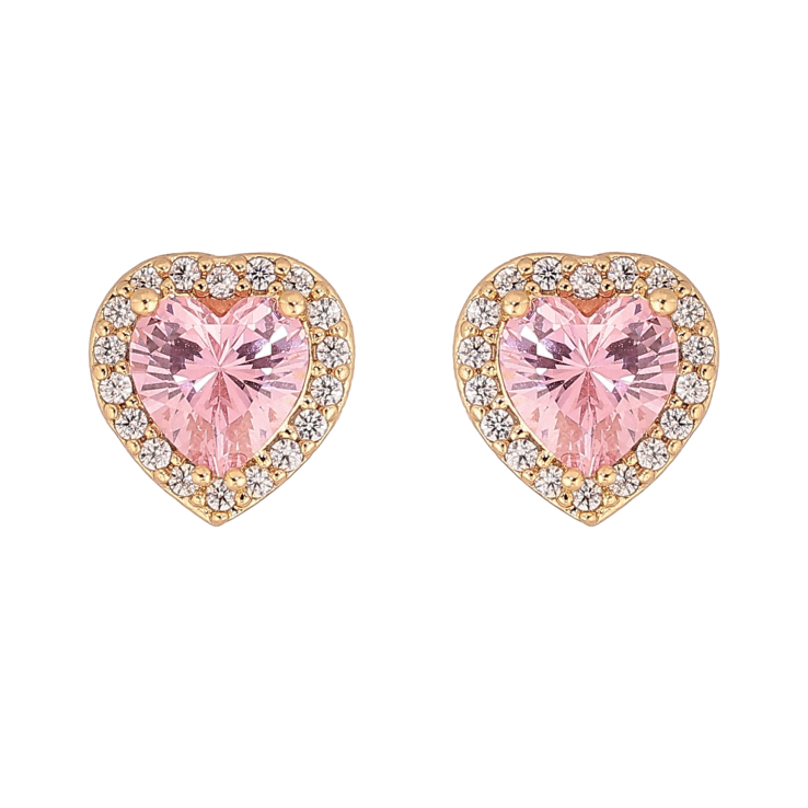 Серьги Xuping цвет Позолота 14K пусеты "Розовые кристальные сердечки" фото №9 Серьги Xuping цвет Позолота 14K пусеты "Розовые кристальные сердечки" фото №9