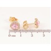 Серьги Xuping цвет Позолота 14K пусеты "Розовые кристальные сердечки" фото №2