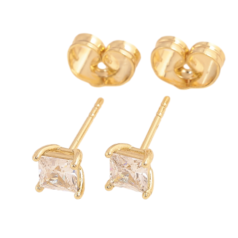 Сережки Xuping колір Позолота 14K пусети "Кристали" 4х4мм фото №4 Сережки Xuping колір Позолота 14K пусети "Кристали" 4х4мм фото №4