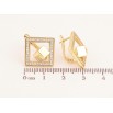 Серьги Xuping цвет Позолота 14K английский замок "Ромбы с кубиками" фото №2