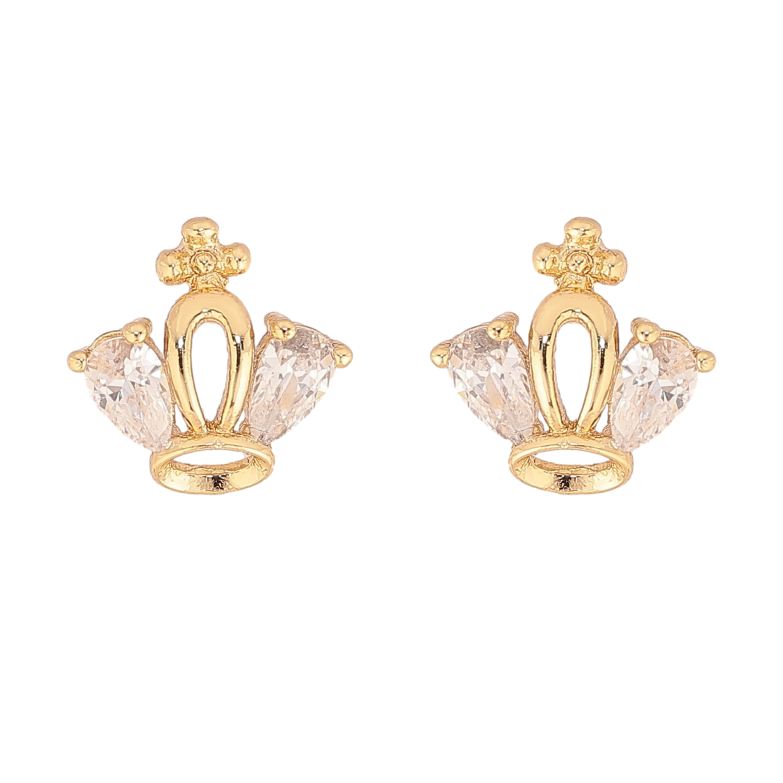 Серьги Xuping цвет Позолота 14K пусеты "Корона с кристаллами" фото №1 Серьги Xuping цвет Позолота 14K пусеты "Корона с кристаллами" фото №1
