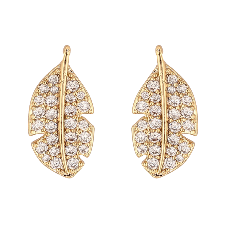 Серьги Xuping цвет Позолота 14K пусеты "Перо с инкрустацией кристаллами" фото №1 Серьги Xuping цвет Позолота 14K пусеты "Перо с инкрустацией кристаллами" фото №1