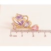 Серьги Xuping цвет Позолота 14K пусеты "Бабочки с сиренево-розовыми кристаллами" фото №2