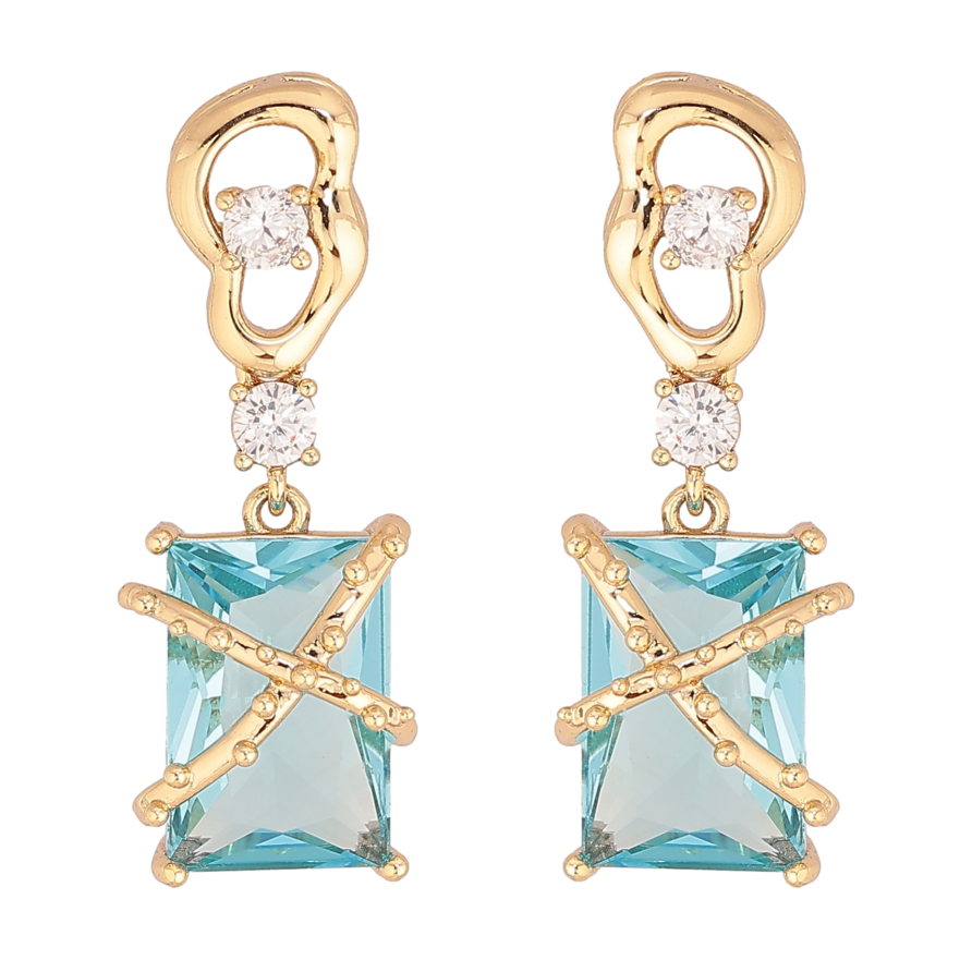 Серьги Xuping цвет Позолота 14K пусеты "Подвески с голубыми кристаллами" фото №1 Серьги Xuping цвет Позолота 14K пусеты "Подвески с голубыми кристаллами" фото №1