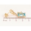 Серьги Xuping цвет Позолота 14K пусеты "Подвески с голубыми кристаллами" фото №2 Серьги Xuping цвет Позолота 14K пусеты "Подвески с голубыми кристаллами" фото №2