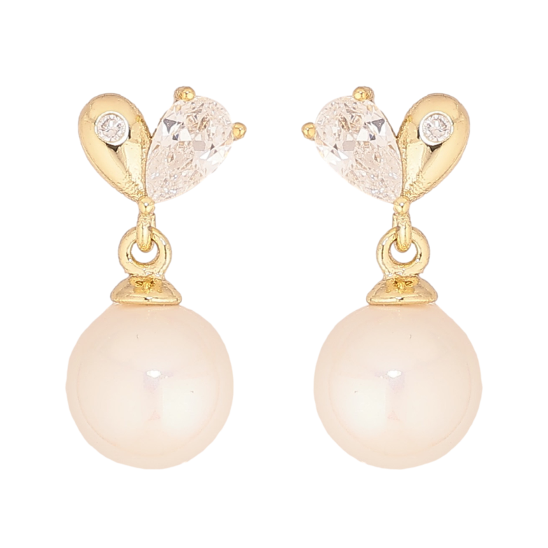 Серьги Xuping цвет Позолота 14K пусеты "Жемчужные подвески" фото №7