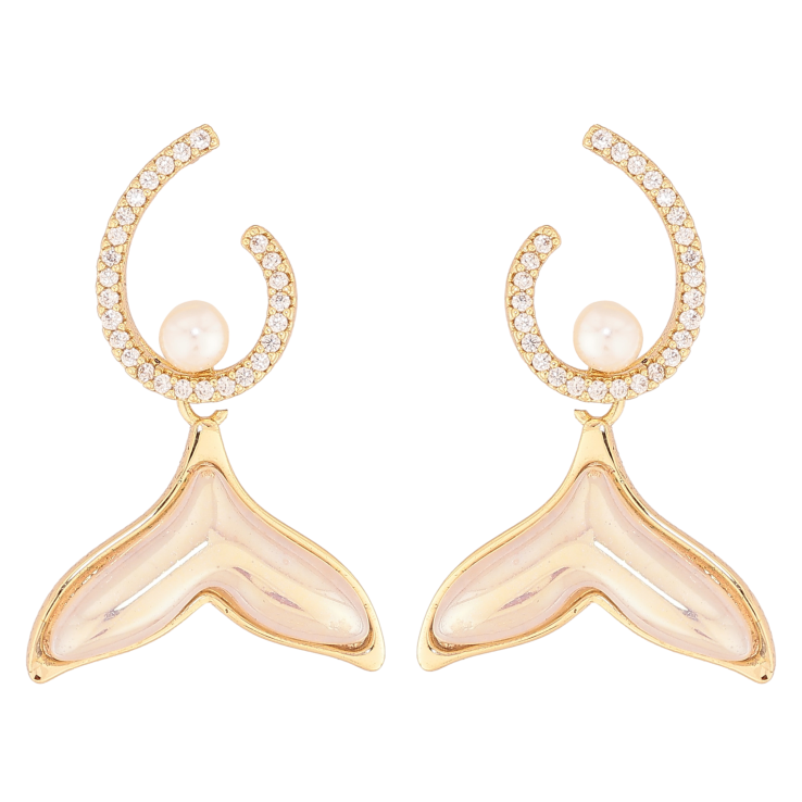 Сережки Xuping колір Позолота 14K пусети "Підвіски хвіст русалки" фото №17 Сережки Xuping колір Позолота 14K пусети "Підвіски хвіст русалки" фото №17