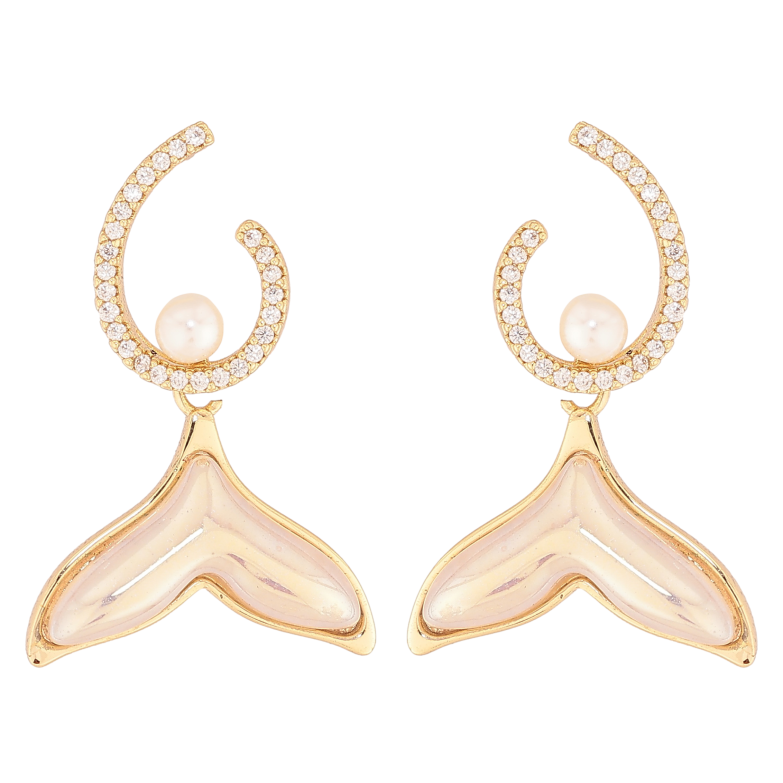 Сережки Xuping колір Позолота 14K пусети "Підвіски хвіст русалки" фото №22 Сережки Xuping колір Позолота 14K пусети "Підвіски хвіст русалки" фото №22