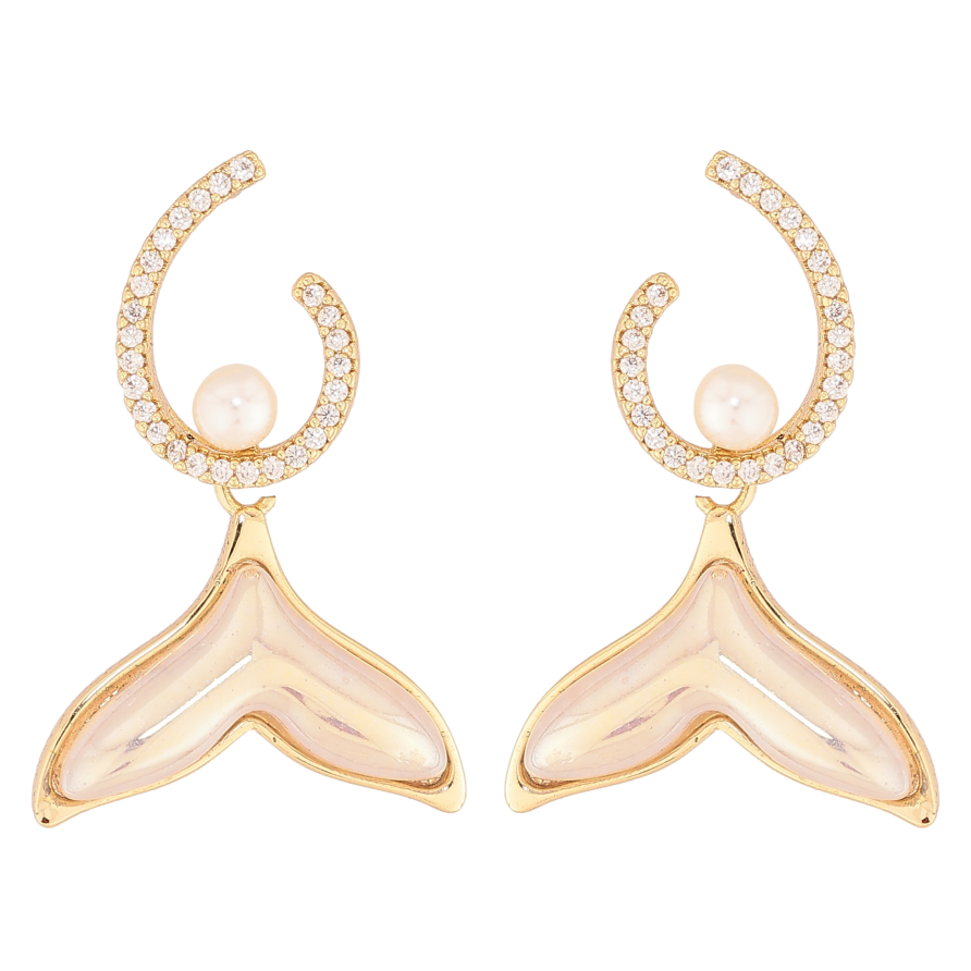 Серьги Xuping цвет Позолота 14K пусеты "Подвески хвост русалки" фото №1 Серьги Xuping цвет Позолота 14K пусеты "Подвески хвост русалки" фото №1