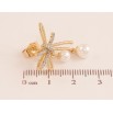 Сережки Xuping колір Позолота 14K пусети "Банти з перлинами" фото №2 Сережки Xuping колір Позолота 14K пусети "Банти з перлинами" фото №2