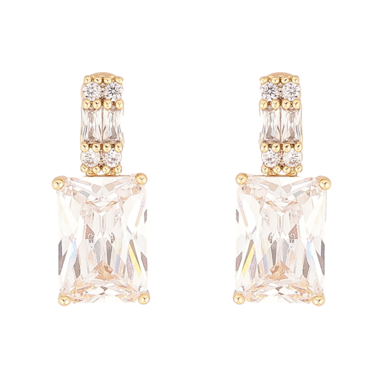 Сережки Xuping колір Позолота 14K пусети "Візерунок з кристалами" фото №10
