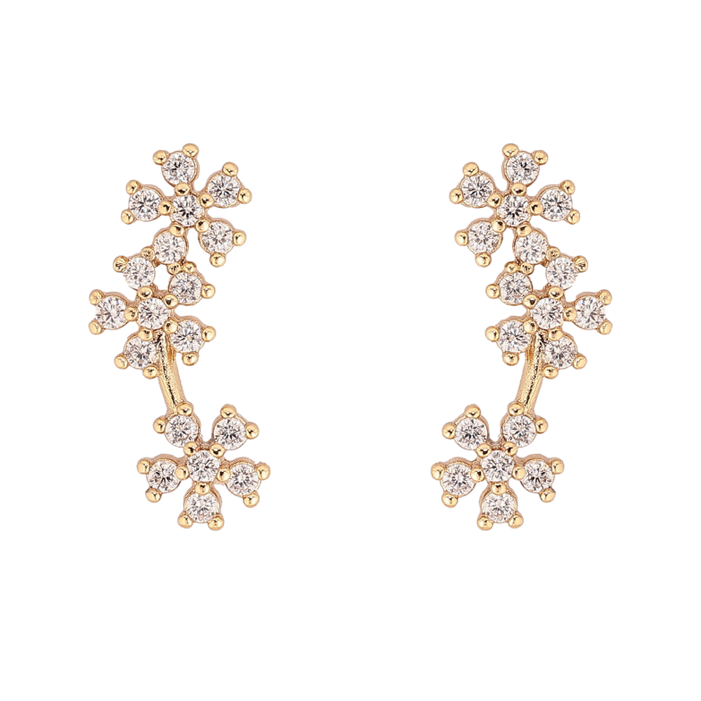 Серьги Xuping цвет Позолота 14K пусеты "Кристальные цветочки" фото №1 Серьги Xuping цвет Позолота 14K пусеты "Кристальные цветочки" фото №1