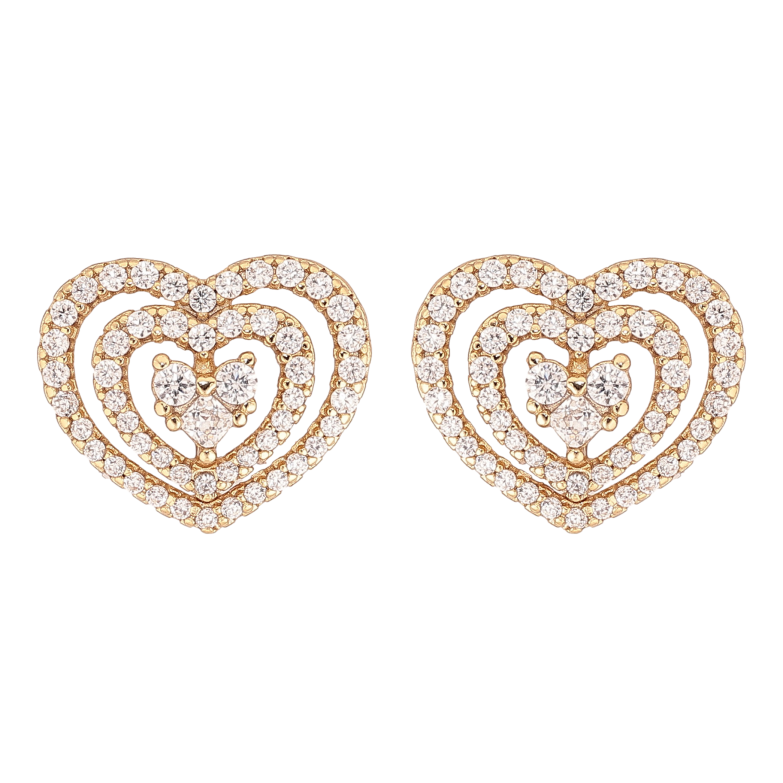 Сережки Xuping колір Позолота 14K пусети "Сердечки з кристалами" фото №20 Сережки Xuping колір Позолота 14K пусети "Сердечки з кристалами" фото №20