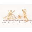Сережки Xuping колір Позолота 14K пусети "Декоративні банти з кристалами" фото №2 Сережки Xuping колір Позолота 14K пусети "Декоративні банти з кристалами" фото №2