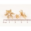 Сережки Xuping колір Позолота 14K пусети "Квіточки з перлинами" фото №2 Сережки Xuping колір Позолота 14K пусети "Квіточки з перлинами" фото №2