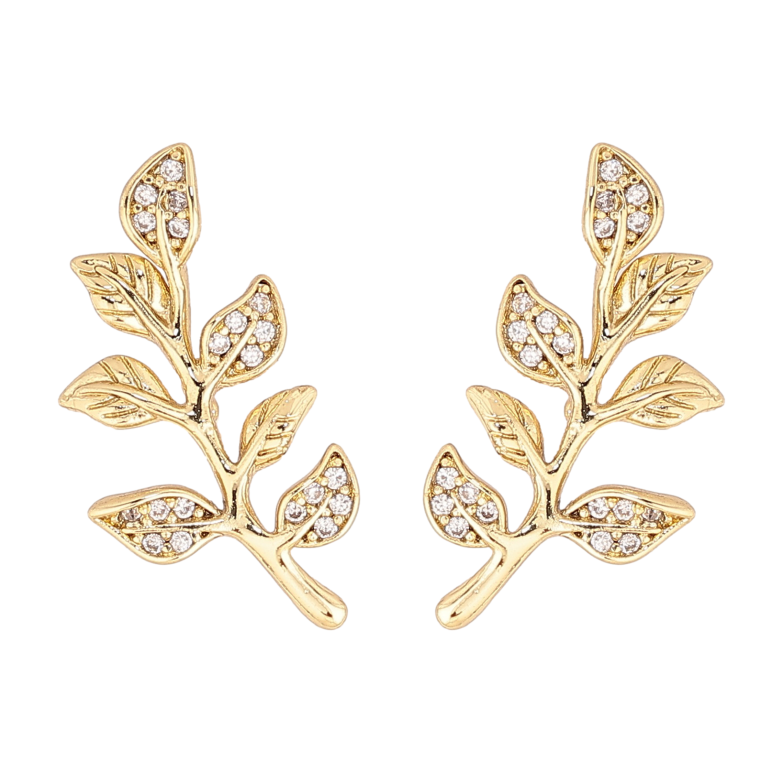 Серьги Xuping цвет Позолота 14K пусеты "Веточки с кристаллами" фото №1 Серьги Xuping цвет Позолота 14K пусеты "Веточки с кристаллами" фото №1