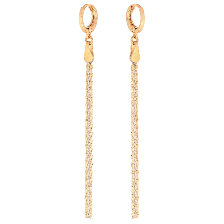 Серьги Xuping цвет Позолота 18K + Родий подвески на колечках "Подвески из цепочек" фото №20 Серьги Xuping цвет Позолота 18K + Родий подвески на колечках "Подвески из цепочек" фото №20