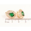 Серьги Xuping цвет Позолота 18K английский замок "Ажурные капельки с зелеными кристаллами" фото №2 Серьги Xuping цвет Позолота 18K английский замок "Ажурные капельки с зелеными кристаллами" фото №2