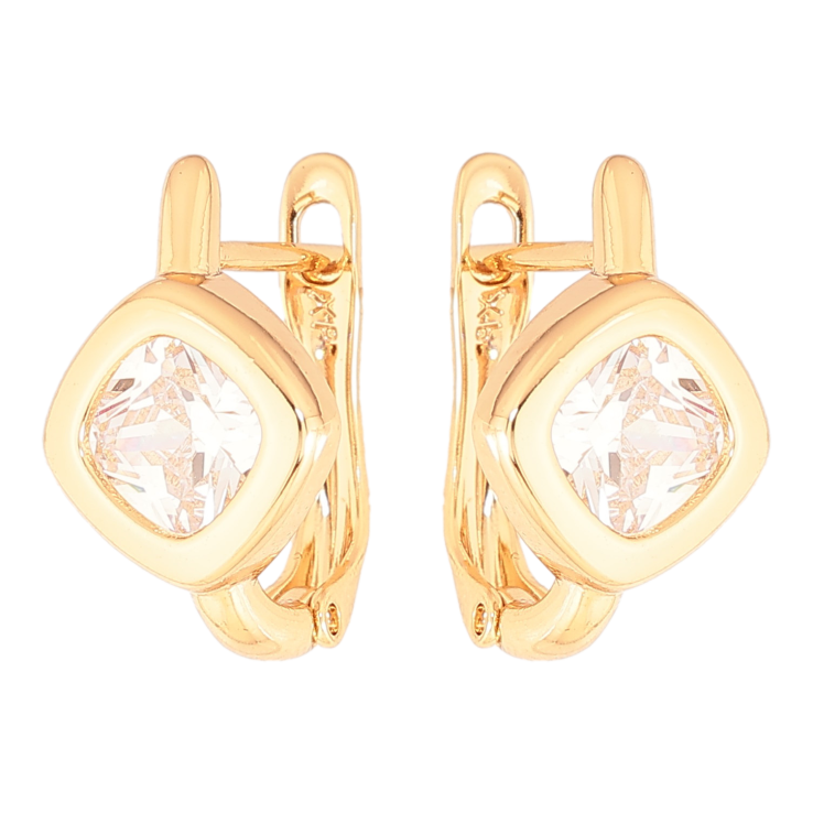 Серьги Xuping цвет Позолота 18K английский замок "Кристальные ромбы" фото №10 Серьги Xuping цвет Позолота 18K английский замок "Кристальные ромбы" фото №10