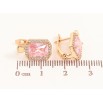 Серьги Xuping цвет Позолота 18K английский замок "Розовые кристаллы в обрамлении" фото №2