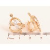 Серьги Xuping цвет Позолота 18K английский замок "Сердечки со стрелами" фото №2