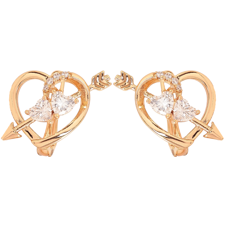 Серьги Xuping цвет Позолота 18K английский замок "Сердечки со стрелами" фото №9 Серьги Xuping цвет Позолота 18K английский замок "Сердечки со стрелами" фото №9