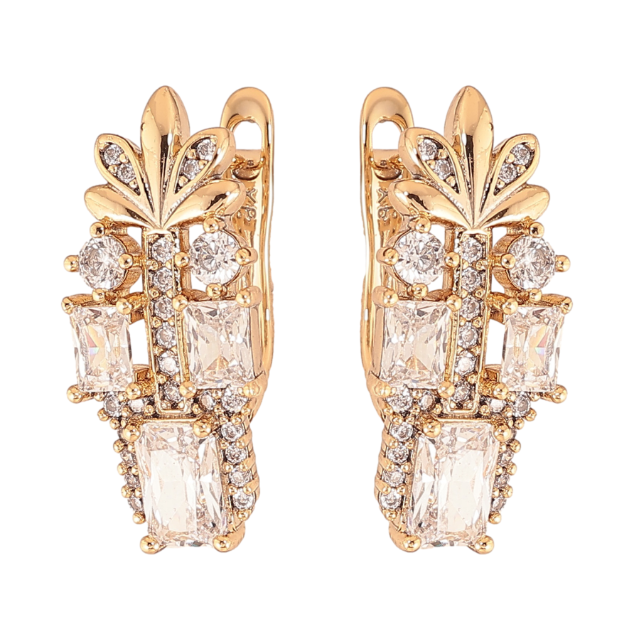 Серьги Xuping цвет Позолота 18K английский замок "Инкрустация кристаллами" фото №1 Серьги Xuping цвет Позолота 18K английский замок "Инкрустация кристаллами" фото №1