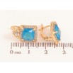 Серьги Xuping цвет Позолота 18K английский замок "Узор с голубыми кристаллами" фото №2 Серьги Xuping цвет Позолота 18K английский замок "Узор с голубыми кристаллами" фото №2