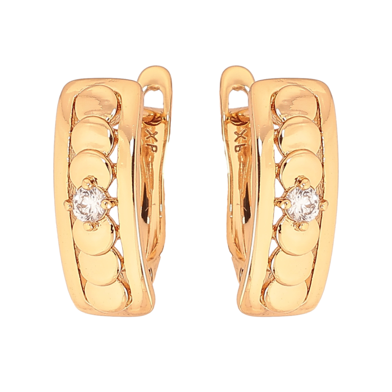 Серьги Xuping цвет Позолота 18K английский замок "Декоративный узор с кристаллом" фото №11