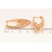 Серьги Xuping цвет Позолота 18K английский замок "Боковой узор с дорожками кристаллов" фото №2 Серьги Xuping цвет Позолота 18K английский замок "Боковой узор с дорожками кристаллов" фото №2