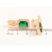 Серьги Xuping цвет Позолота 18K английский замок "Узор с зелеными кристаллами" фото №2 Серьги Xuping цвет Позолота 18K английский замок "Узор с зелеными кристаллами" фото №2