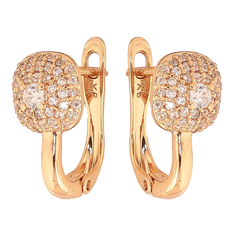 Серьги Xuping цвет Позолота 18K английский замок "Узор с инкрустацией кристаллами" фото №1 Серьги Xuping цвет Позолота 18K английский замок "Узор с инкрустацией кристаллами" фото №1