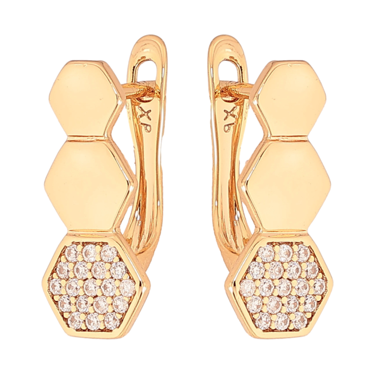 Серьги Xuping цвет Позолота 18K английский замок "Узор с инкрустацией кристаллов" фото №20 Серьги Xuping цвет Позолота 18K английский замок "Узор с инкрустацией кристаллов" фото №20