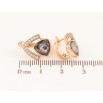 Сережки Xuping колір Позолота 18K англійський замок "Візерунок з чорними кристалами" фото №2