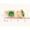 Серьги Xuping цвет Позолота 18K английский замок "Узор с зелеными кристаллами" фото №2 Серьги Xuping цвет Позолота 18K английский замок "Узор с зелеными кристаллами" фото №2