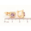 Серьги Xuping цвет Позолота 18K английский замок "Узор с сиреневыми кристаллами" фото №2 Серьги Xuping цвет Позолота 18K английский замок "Узор с сиреневыми кристаллами" фото №2