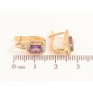 Серьги Xuping цвет Позолота 18K английский замок "Узор с сиреневыми кристаллами" фото №2