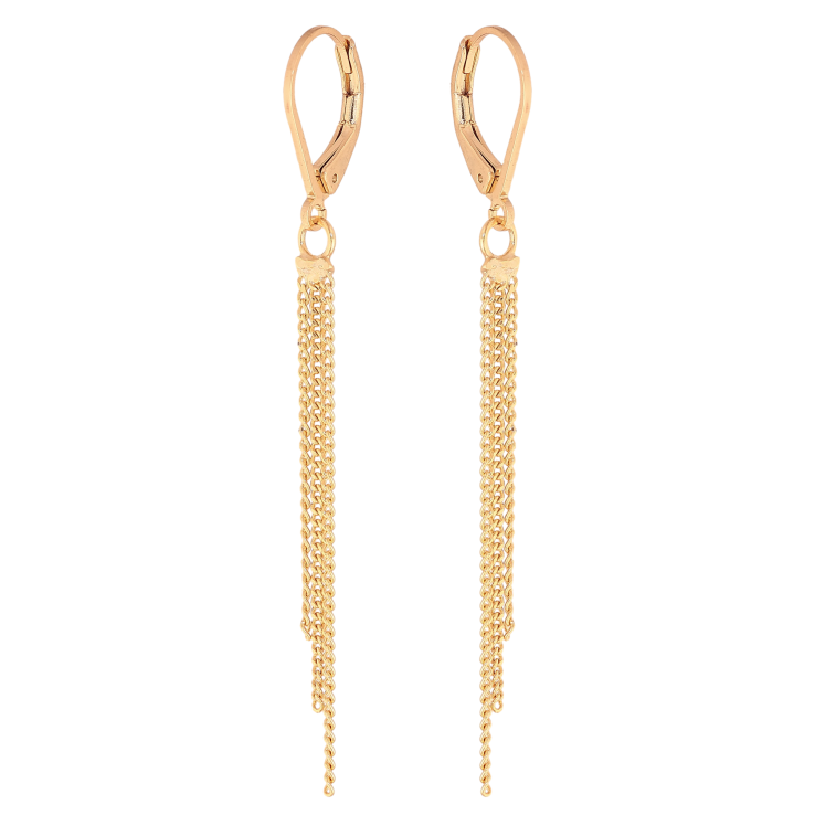 Серьги Xuping цвет Позолота 18K французский замок "Подвески из цепочек" фото №18