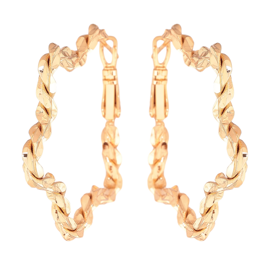 Серьги Xuping цвет позолота 18K итальянский замок звезды фото №1 Серьги Xuping цвет позолота 18K итальянский замок звезды фото №1